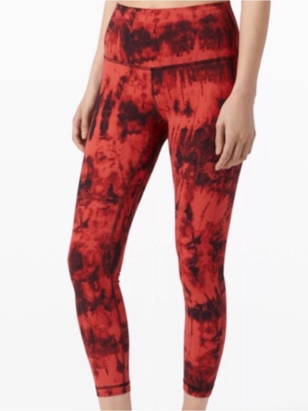 Lululemon Align High-Rise Pant 28” Red Black Tie Dye Leggings Size 6